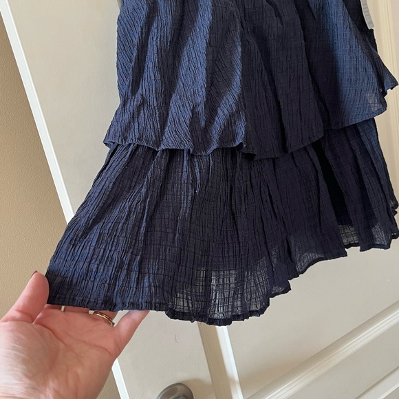 NWT Lush Brand Navy Short Sleeve Tiered Dress Women’s Size Medium - Picture 8 of 15